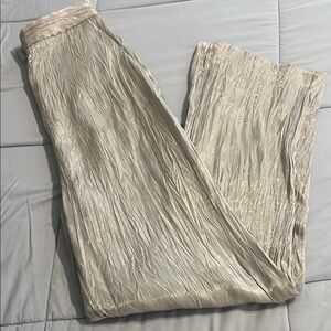 Zara Beige Textured Lightweight Pants with Pockets Size XS